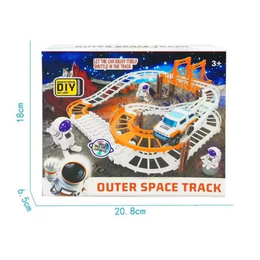 888-72 Plastic Spaceship Series Railway Toys | Kids DIY Assembly Electric Slot Car Track Toy Set | Children’s Gift