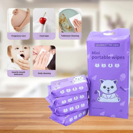 20348 Mini Portable Disposable Baby Wipes Water Wipes Baby Skin Care Wet Tissue 64 Wipes