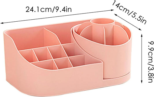 10368 360° Rotating Makeup Brushes Organizer, Cosmetics Organizer, Durable Makeup Box