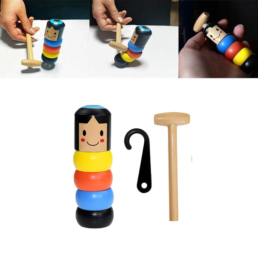 20747 Magic Toy - Immortal Unbreakable Wooden Man Toy Tricks Close Up Stage Props Funny for Teens and Kids