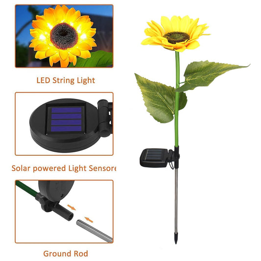 20308 Led Solar Sunflower/Light Flower for Garden/Garden Solar Flower for Outdoor Pack of 1