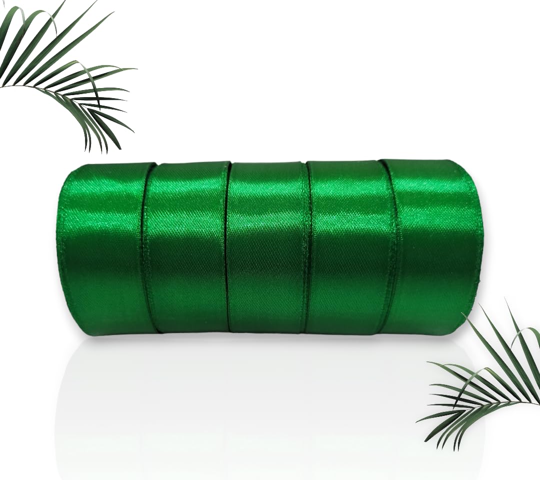 887 ( 10 pcs ) 1/2 Inch.green Satten Ribbon