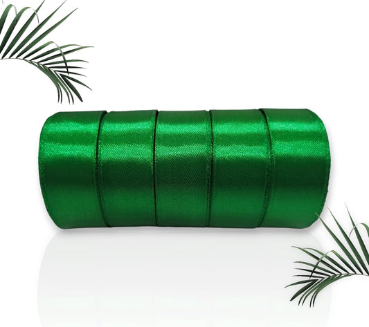 887 ( 10 pcs ) 1/2 Inch.green Satten Ribbon