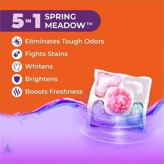 20736 {Pack of 12} 5-in-1 Dissolvable Magic Laundry Pods for 20 Washes | Tough Stain Fighter for Top & Front Load Machines | Floral Aroma | Eco-Friendly
