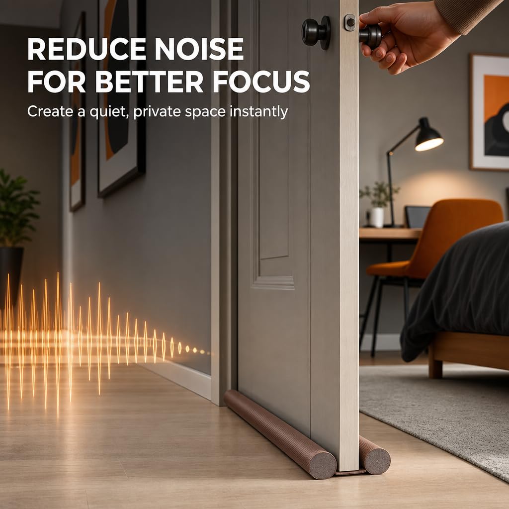 20931 Perpetual Door Guard for Home - Gap Filler Flexible Door Bottom Sealing Strip (39 Inches) Sound-Proof, Reduce Noise, Energy Saving Door Stopper for Reduce Door Dust