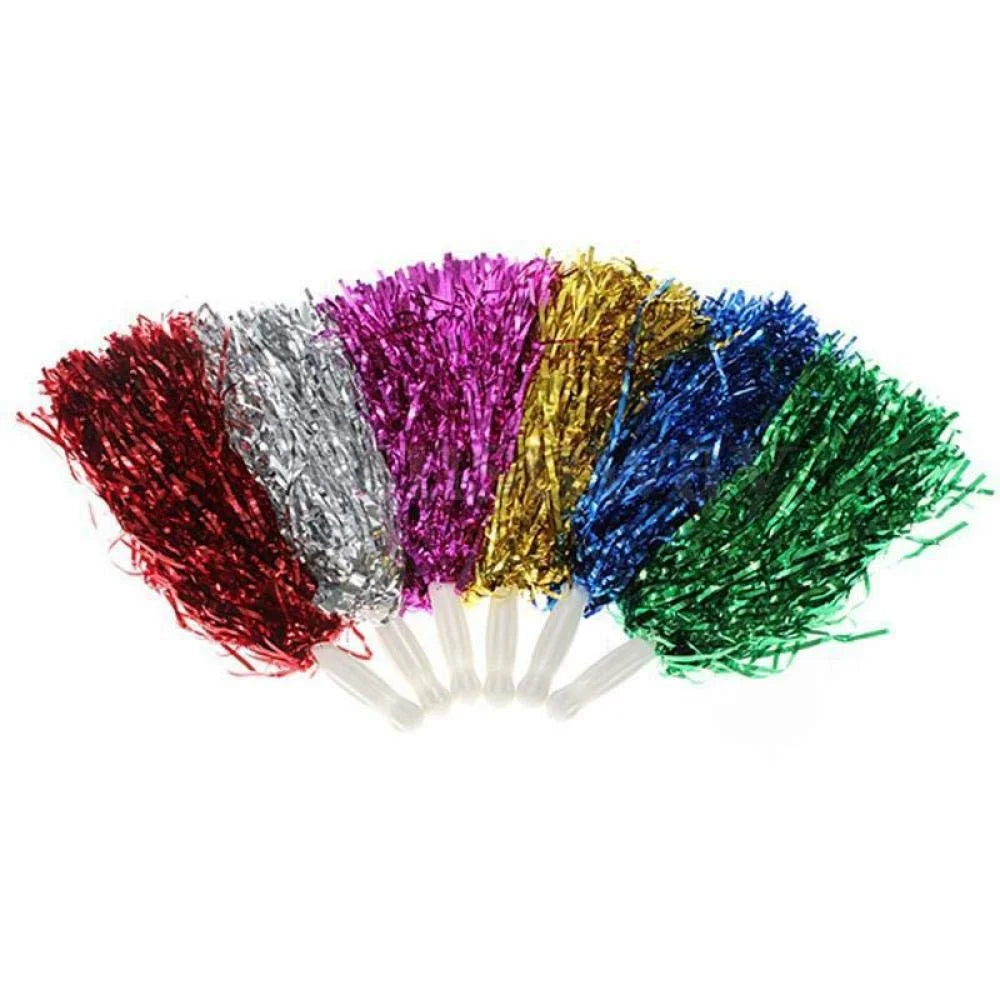 1-8009 (10 pcs ) Handheld Plastic Pom Poms for Party Dance Sports Team