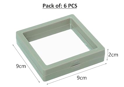 21024 Floating Display Frame, Coin Display Case, Dustproof PE Film Transparent Jewelry Storage Box for Ring Necklace Bracelet, Floating Display Case for Coin, Jewelry