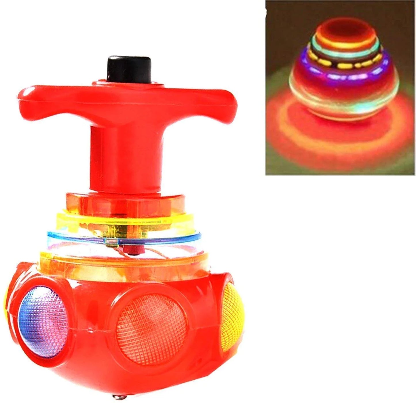 7612 Magic Latoo Toy LED Lights and Music Spinning Toy for Kids Boys Girl Multicolor