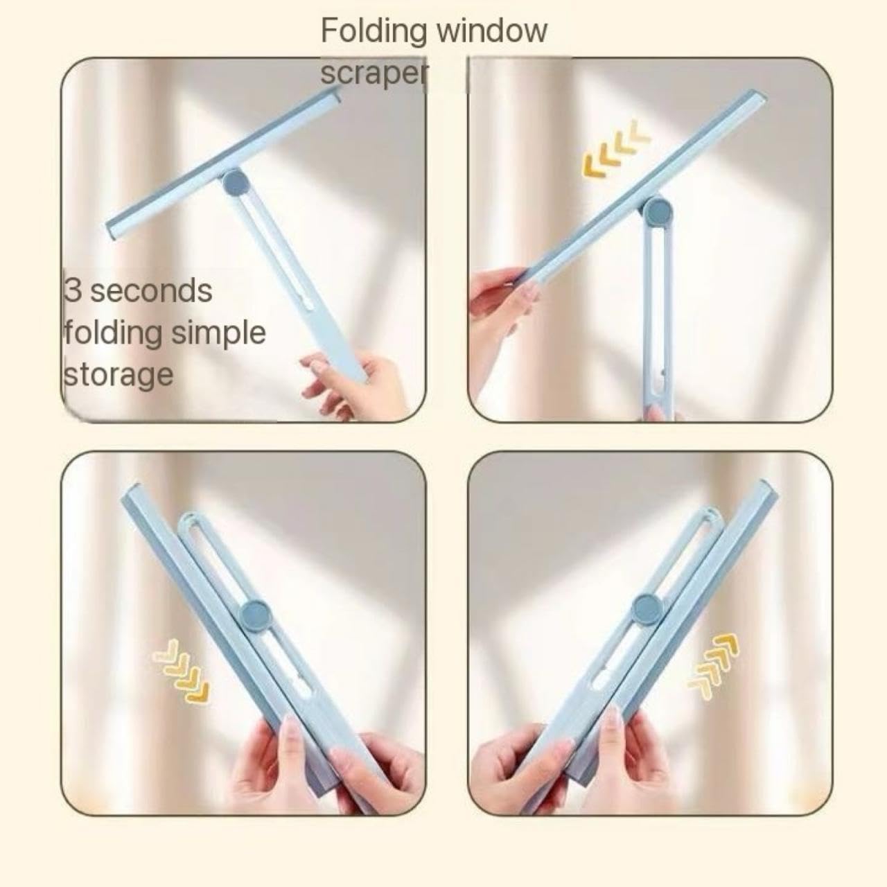 10505 Foldable 360° Rotatable Window Wiper, Squeegee Silicone Cleaner Tool Suitable for Tile, Walls, Mirror