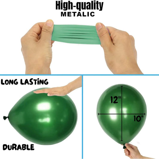 2030 (50 Pcs)green Metallic Balloons