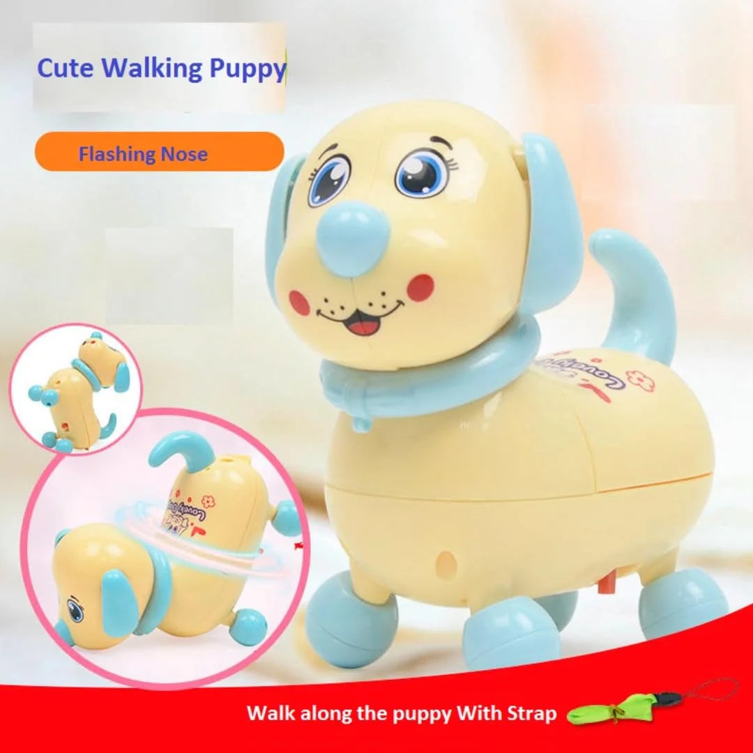 10116 Cute Pet Toy Dog Musical Walking With Strap To Walk Along With Puppy Cartoon Dog