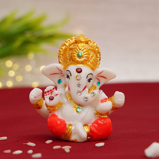 21129 Best Handicraft Crystal Two Face Ganesha Statue for Car Dashboard Idols | Home Temple Decoration | Ganesh Idol | Ganesh Chaturthi Decoration