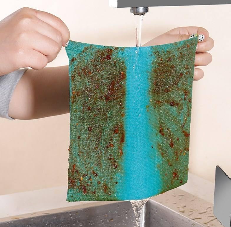 21138 Safe-X Microfiber Cleaning Cloth, Reusable Cloth Wipes for Home Kitchen & Office | Strong Absorbent Cleaning Cloth with Dispenser Box, 20 Pcs, 20x20 Cm