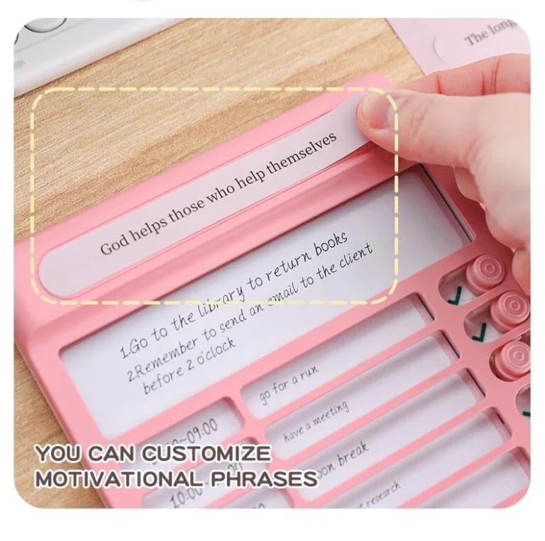 618 Habit Tracker Daily Planner Board for Kids & Adults | Reusable To-Do List Chore Chart with 15 Detachable Cards, Weekly Record & Motivation Paper