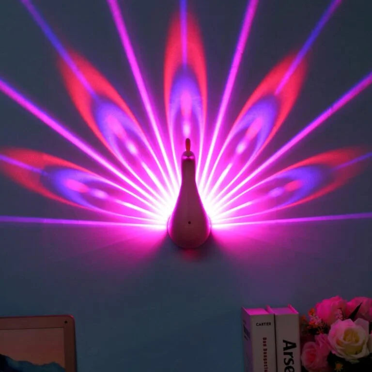 10758 Peacock Light for Wall Living Room Peacock Wall Light Projector for Kids Color Changing Led Night Light Lamp