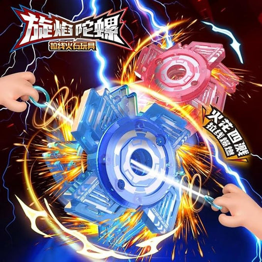 20948 Hand Pull Gyro Spinner for Kids | High Speed Flying Spinner with String Launcher | Stress Relief Rotating Spin Toy