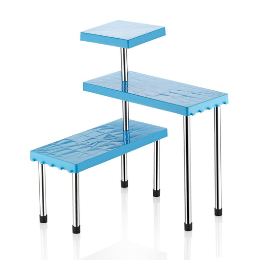 20977 Countertop Organizer Rack | 3 Tier | Kitchen Corner Shelf | Adjustable Stand for Office, Cabinet & Bathroom | Multi-Purpose Storage for Spice Jars and Bottles | Space-Saving Organiser