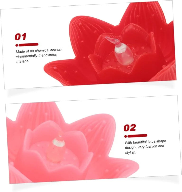 11159 {Pack of 6} Lotus Lantern Night Lamps Decorative Night Lights Lanterns Floating Pool Lights Pool Lotus Lights Floating Flower Lights for Pond Beautiful Lantern Night Flower Light