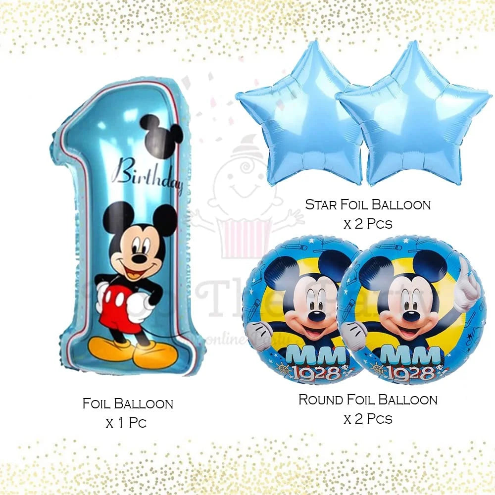10161- 5pcs Mikki Mouse Foil Balloon First Birthday Party Foil Balloons