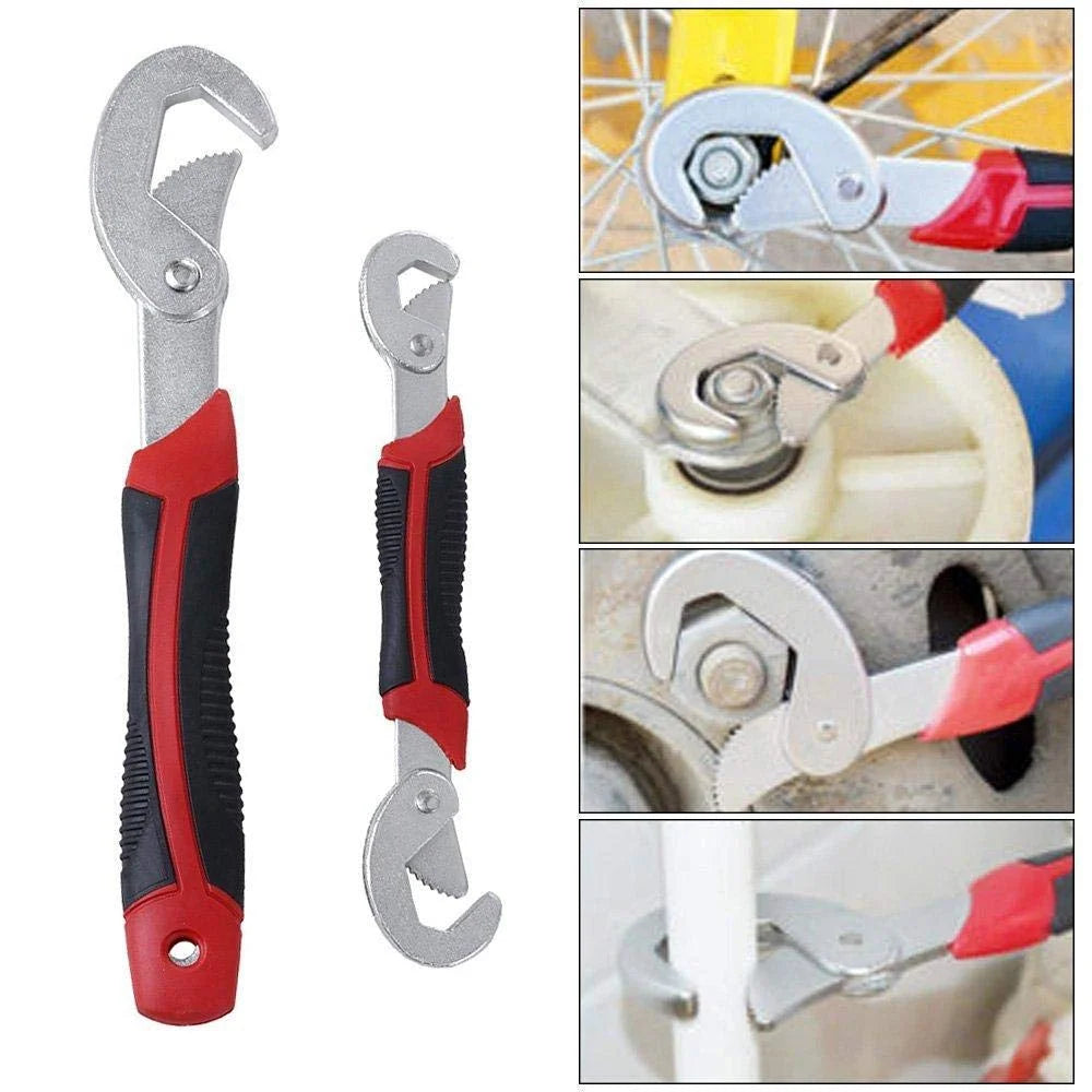 10827 Multi-Function Universal Quick Snap N Grip Adjustable Wrench Spanner Set (2 Pieces)