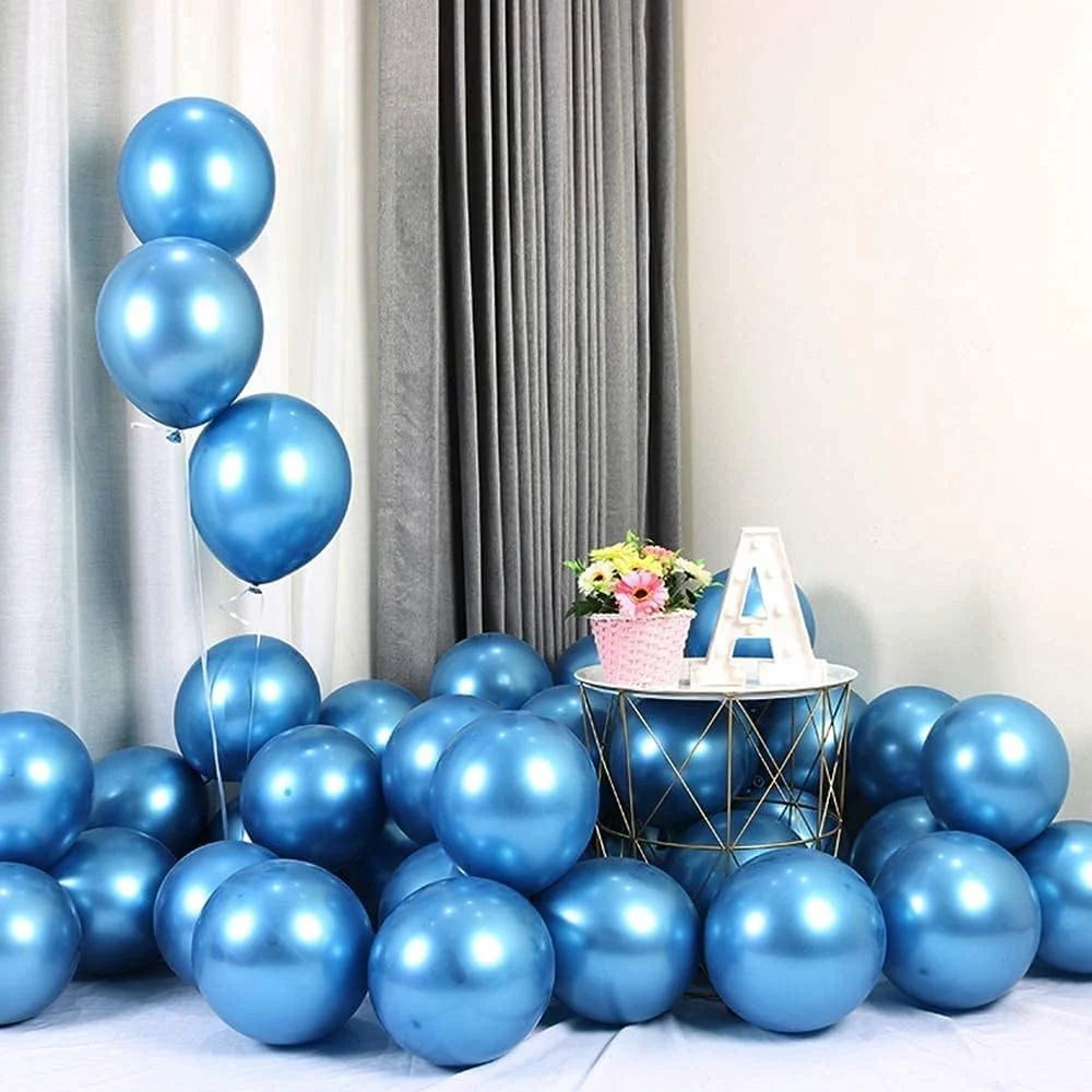 2029 (50 Pcs)Blue Metallic Balloons