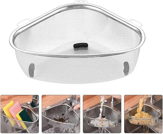 20302 Multifunctional Food Strainer Stainless Steel Sink Corner Strainer Basket for Kitchen Waste/Vegetable/Fruit