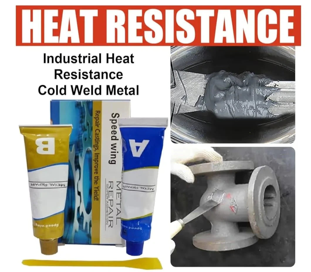 10819 Metal Repair Glue – Industrial Strength Epoxy Adhesive for Cracks, Leaks, Rust, & Metal Bonding |