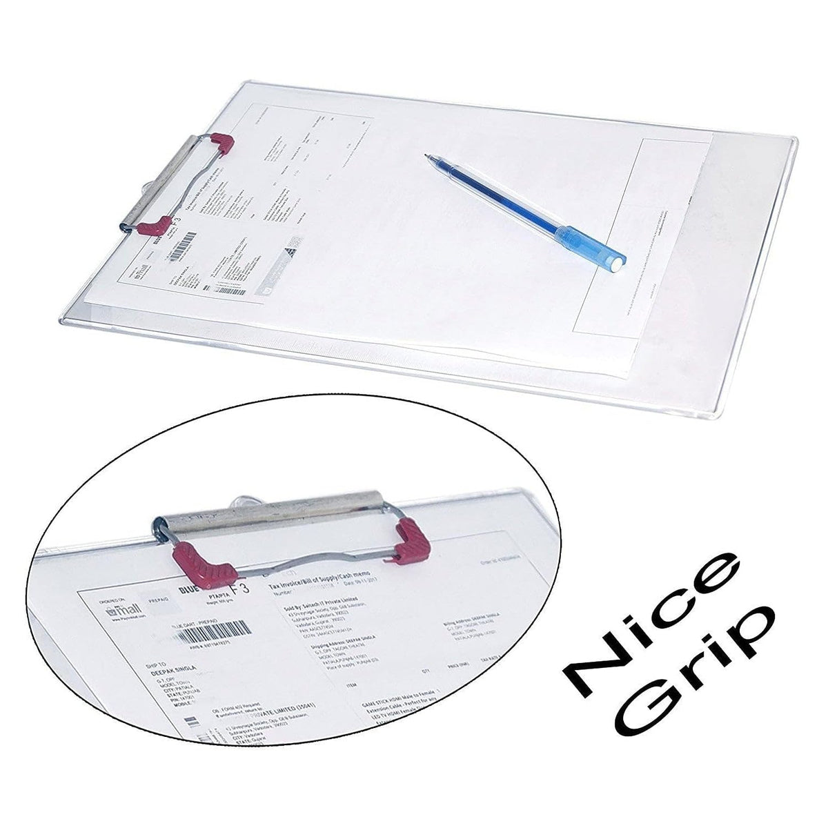 20958 Clear Exam Board for Students | Transparent Exam Board | Thick Strong Moulded Clipboard with Hanger for Examination Board,Writing Pad for School Students