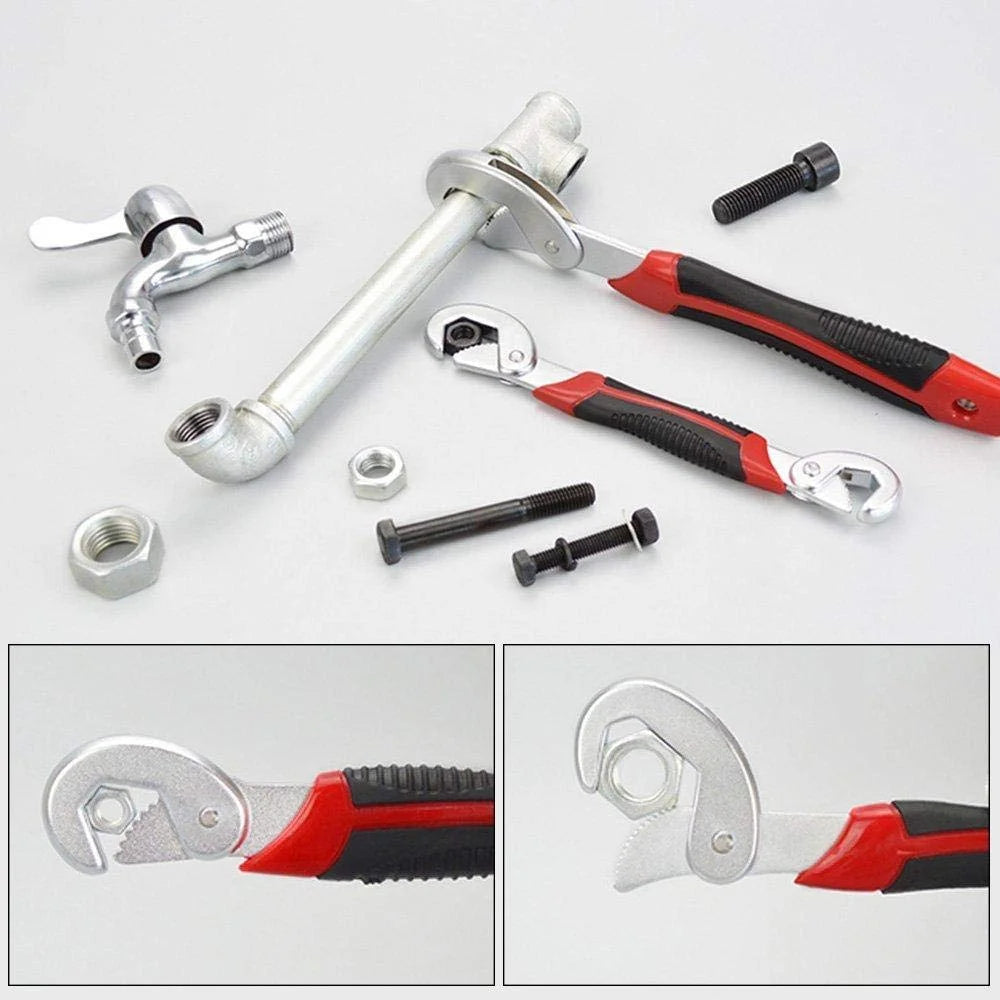 10827 Multi-Function Universal Quick Snap N Grip Adjustable Wrench Spanner Set (2 Pieces)