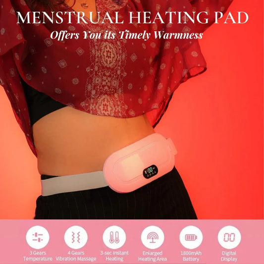 10478 Electric Heating Pad & Massager for Menstrual Cramps & Back Pain, Pink, Composite Fiber & Lycra
