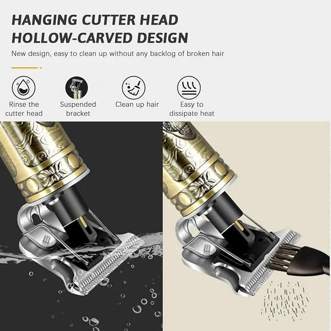 10085 Vintage T9 Trimmer for Men Electric USB Charging Beard Trimmer for Men Wireless Rechargeable