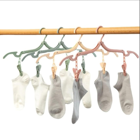 20570 Multifunctional Plastic Folding Clothes Rack Lightweight Durable Portable Save Space Protect Clothes Widely Application(Multicolor)