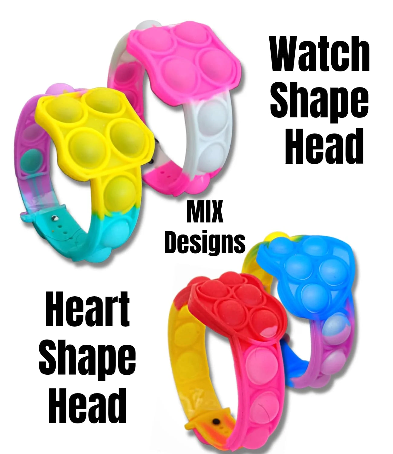 10807 Pop It Friendship Bands Wrist Bands Bracelets Rainbow Colour Random Design