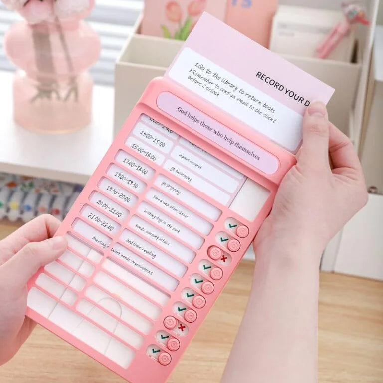 618 Habit Tracker Daily Planner Board for Kids & Adults | Reusable To-Do List Chore Chart with 15 Detachable Cards, Weekly Record & Motivation Paper