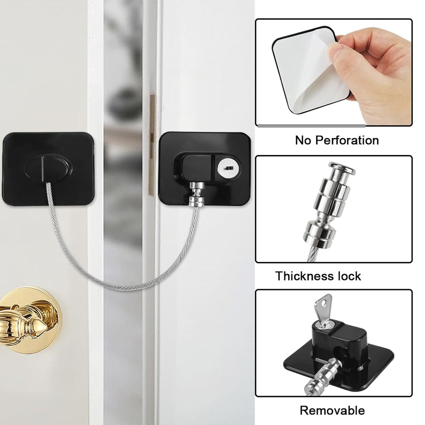 10817 Refrigerator Lock Freezer Door Lock Cabinet Lock (Black)