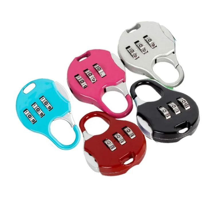 11291 Mini Padlock Luggage Security Password Lock, 3 Digit Combination Lock {Random Design}