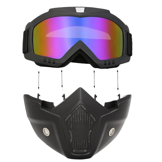 2879 Bike Mask Anti Scratch UV Protective Face & Eyewear Windproof Dirt Shield With Soft Foam Padded Detachable Mouth Filter For cycling Bike Off Road Racing Ride Unisex
