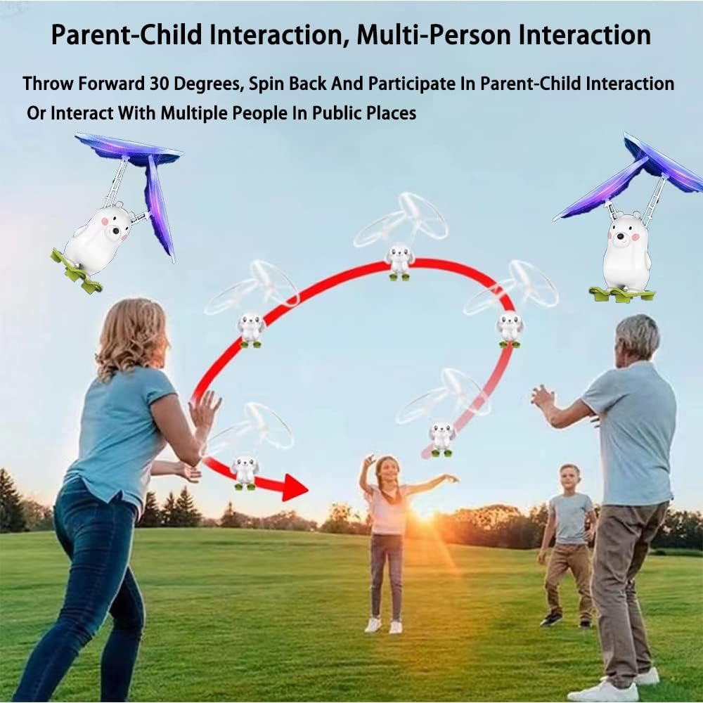 JJ062 Hand Sensing Flying Bear Toy with Bubble Machine for Kids, Bubble Maker Machine Toy for Kids with Bubble Solution Indoor and Outdoor