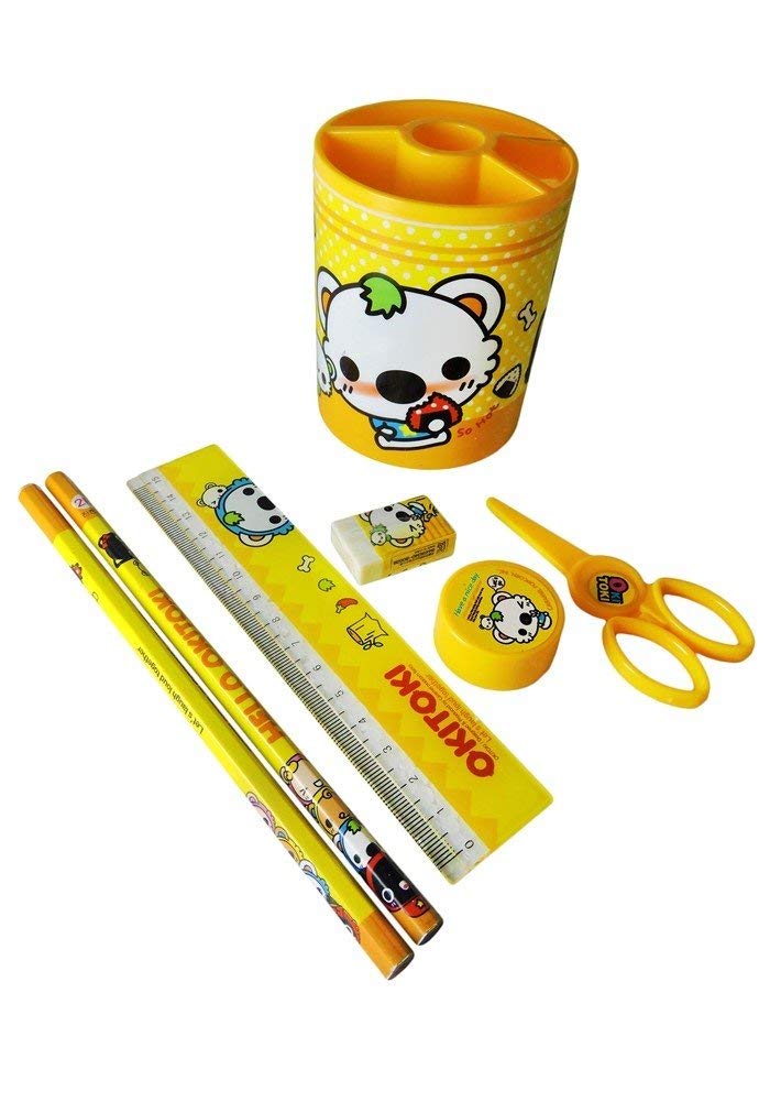 20944 Fancy Pen Holder Gift Set with Stationary Kit/Return Gifts for Kids Birthday Party {Random color}