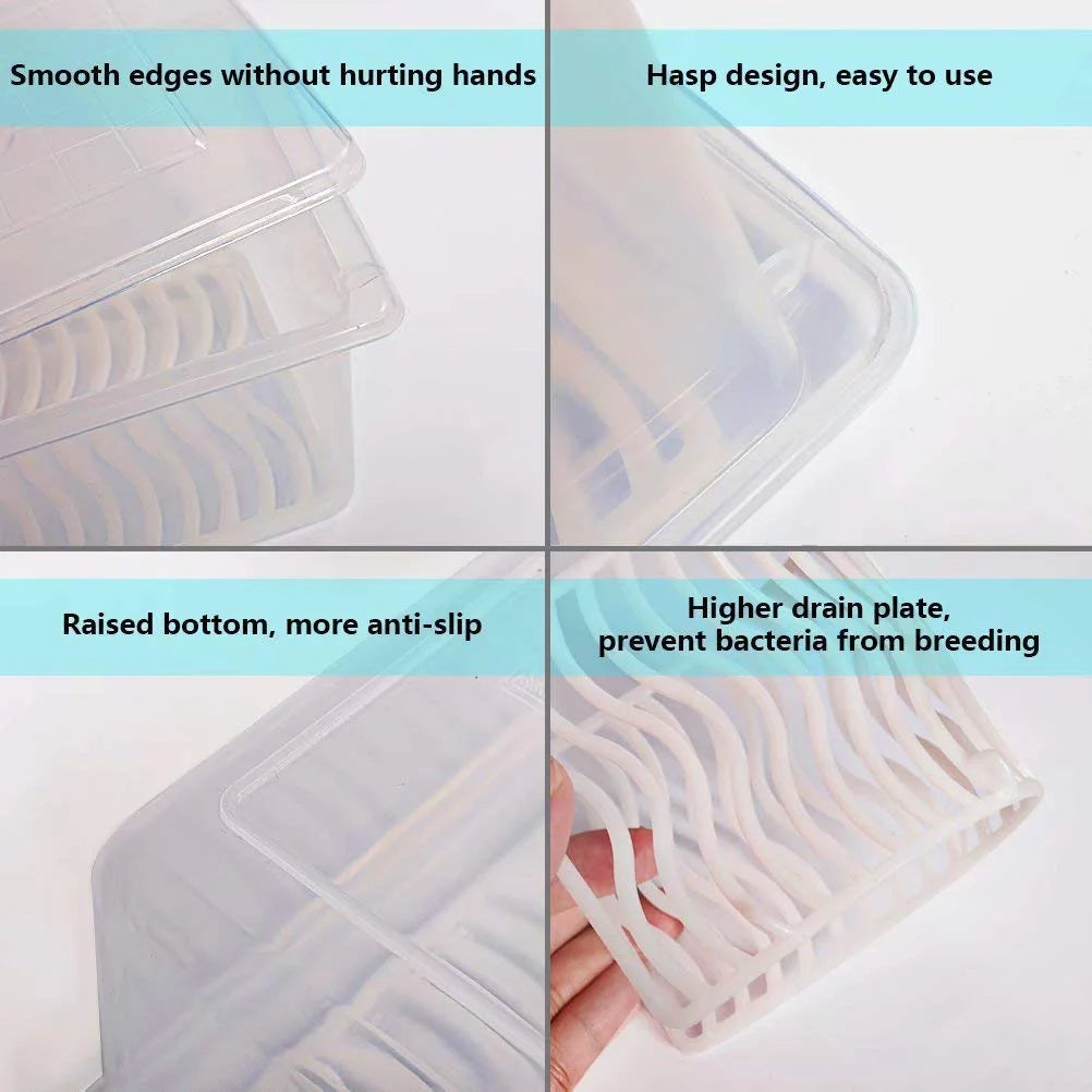 10028 Kitchen Fridge Organizer Case Removable Drain Plate Tray For Keep Fruits Vegetables (Set Of 6 Boxs)