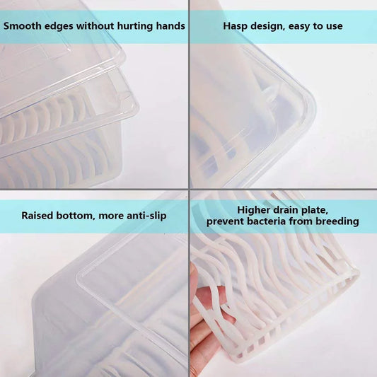 10028 Kitchen Fridge Organizer Case Removable Drain Plate Tray For Keep Fruits Vegetables (Set Of 6 Boxs)