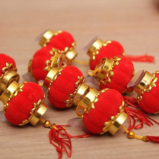 21367 Red Lantern 16 Pcs Lucky Hanging Lanterns Decoration New Year Wedding Party Hang Mini Lantern Home Decoration for Chinese Spring Festival and Celebration