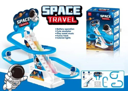 10403 Space Slide Toy Set, Funny Automatic Stair-Climbing spacelings Cartoon Race Track Set