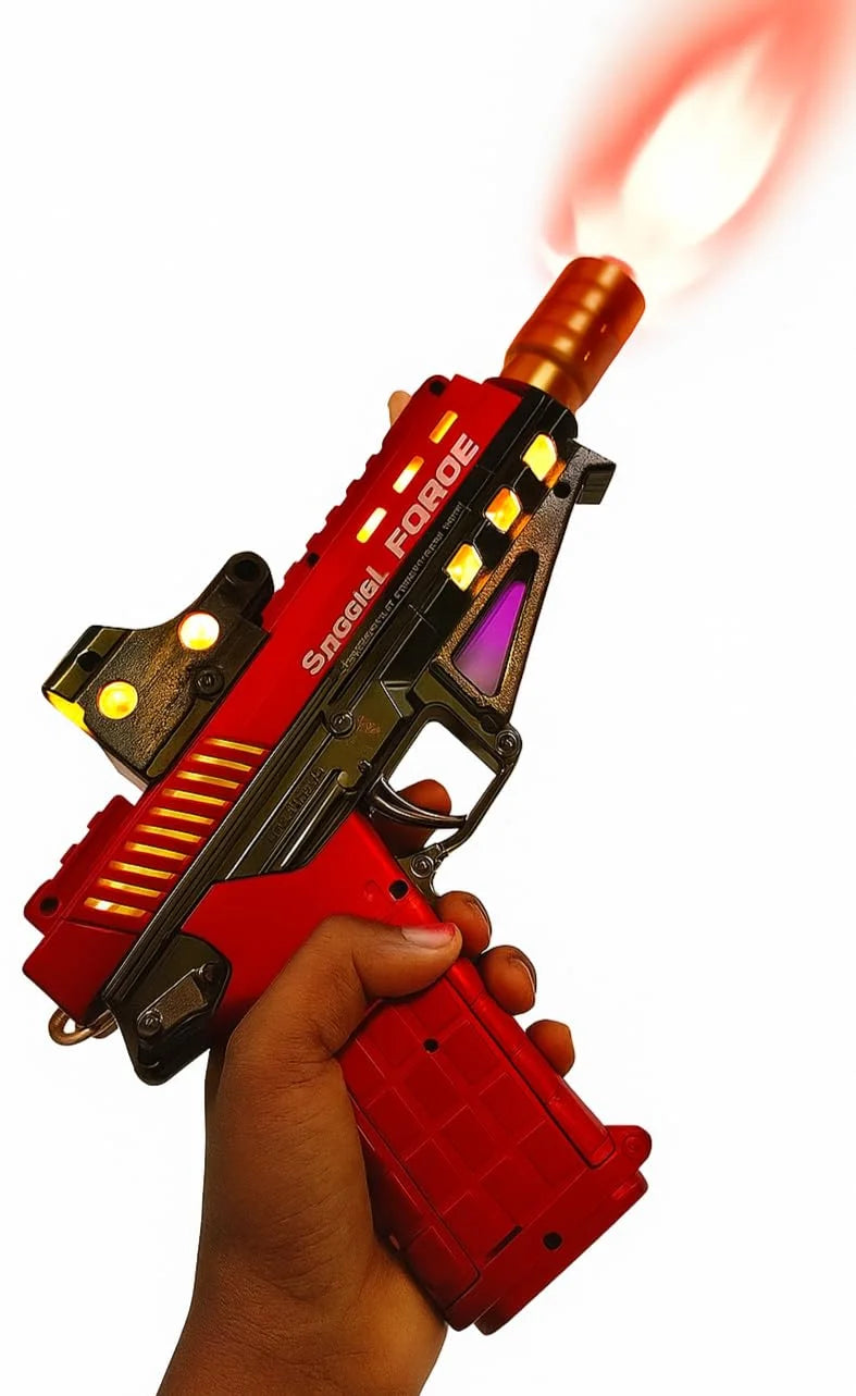 696-71 Special Force Toy Gun for Kids – Flashing Lights, Vibration Sound, Battery Operated Pistol Smoke Toy – Attractive Colors – Water Smoke Toy Gun