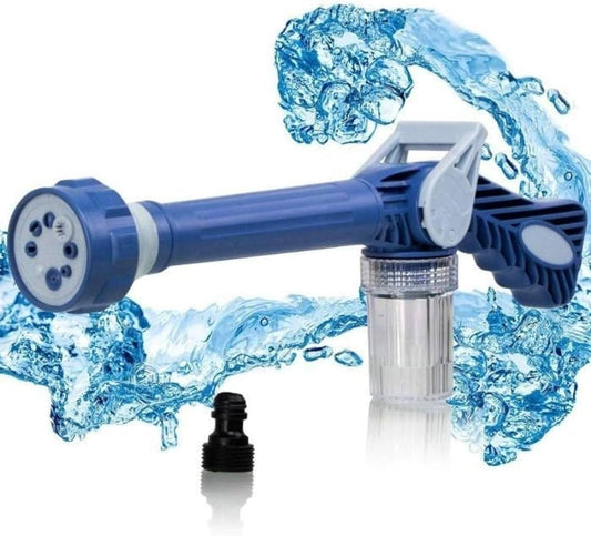 10406 8-in-1 Turbo Water Spray Gun (Blue) | Multi-Function Adjustable Water Hose Nozzle for Car, Garden & Home Use