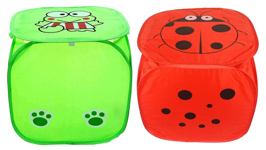 20562 Cartoon Print Foldable Laundry Organizer, Laundry Basket, Toys Organiser (Multicolor)