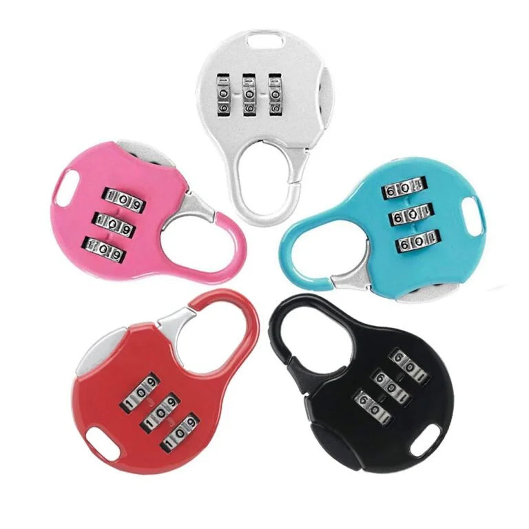 11291 Mini Padlock Luggage Security Password Lock, 3 Digit Combination Lock {Random Design}