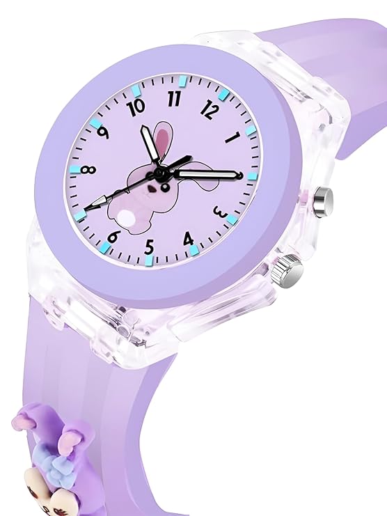 20433 Kids Edition 3D Cartoon Analog Watch with Lights for Girls and boys |7 Color Glowing Disco Light Watch for Kids