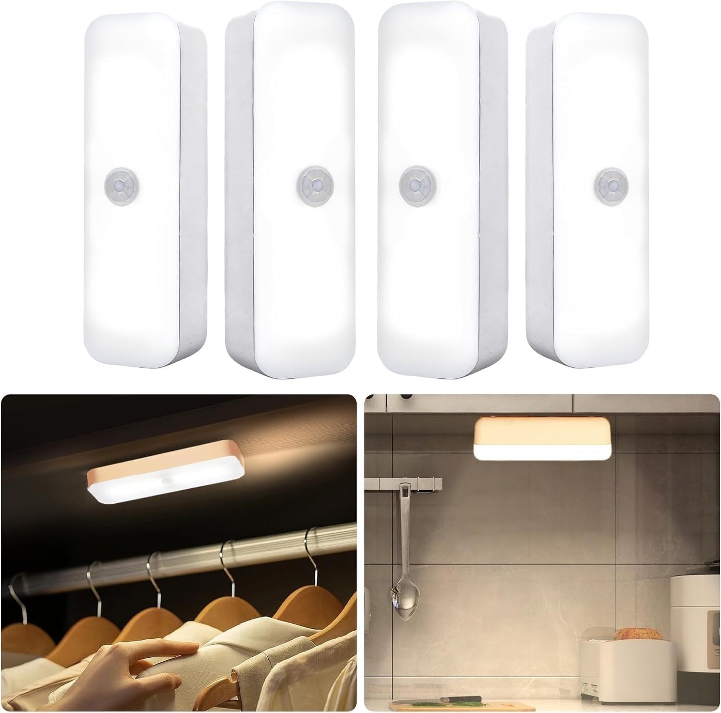 20870 Smart LED Light 1pc Magnetic Reading Light - Easy-Install, Dimmable, Rechargeable, Wireless, and Portable LED Light - Perfect for Bunk Beds, Under Cabinet, Closet, Kitchen