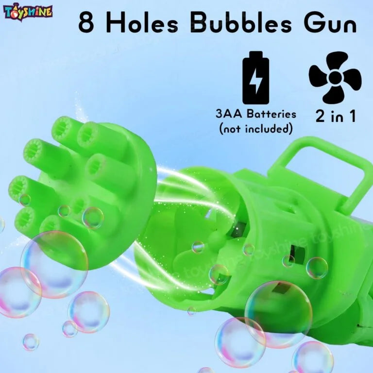 EBG-22 Hole Electric Bubbles Gun Gatling Bubble Machine Toy with Scoup Bottle for Children Party Favors Outdoor & Indoor Activity for Boys Girls